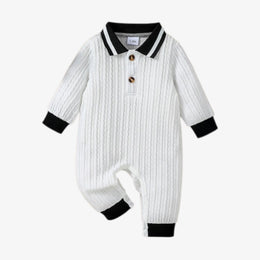 Tiny Family® Baby Boys Autumn Jumpsuit – Button Detail (Newborn-18M)